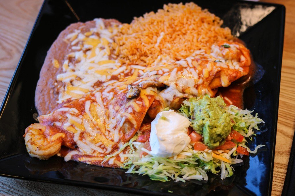 Prawn Enchiladas at Tequila Fuego Longview